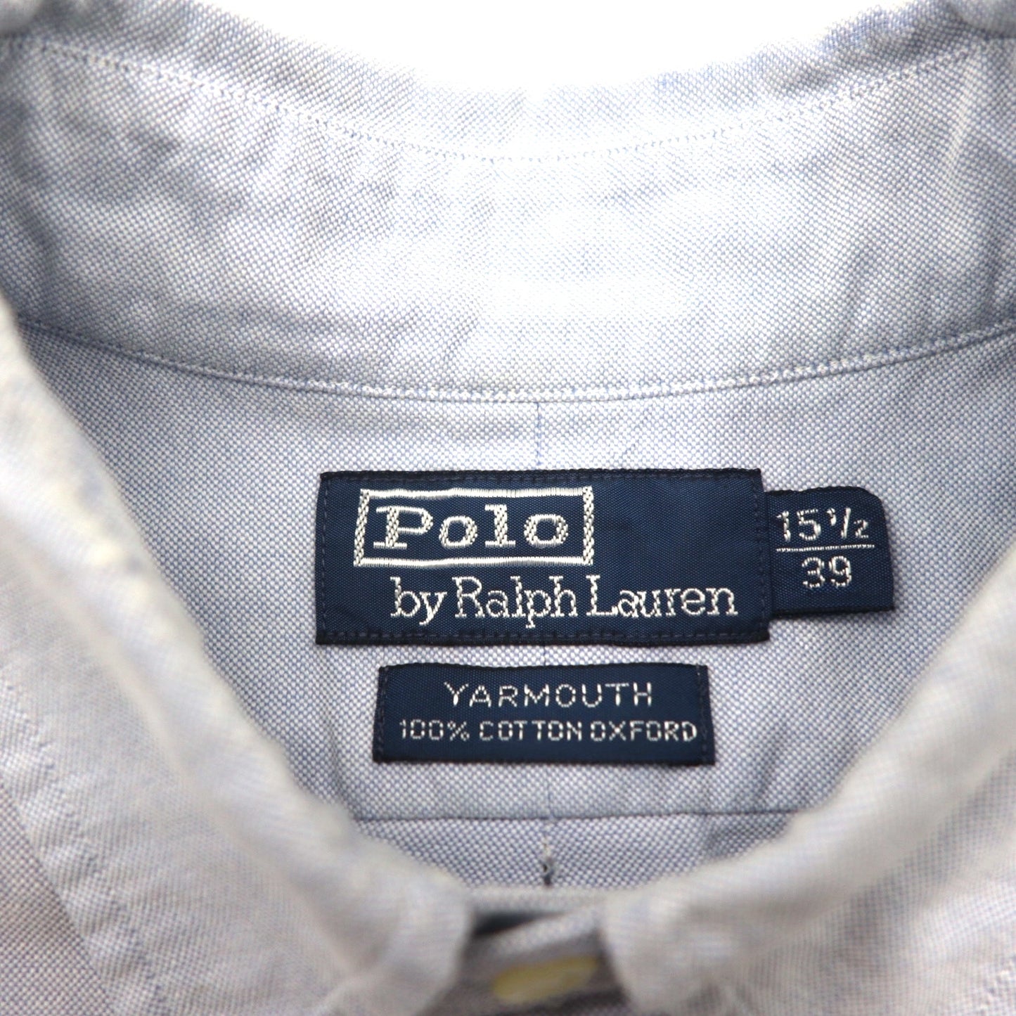 Polo Ralph Lauren 90年代 オックスフォード ボタンダウン シャツ L ブルー YARMOTH スモールポニー刺繡