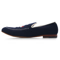 日本然リトテ-古着オンライン-polpetta スリッポン ローファー 26.5cm ネイビー キャンバス タッセル刺繍 TROMPE-polpetta Slip-on Loafers US8.5 Navy Canvas Tassel Embroidery TROMPE