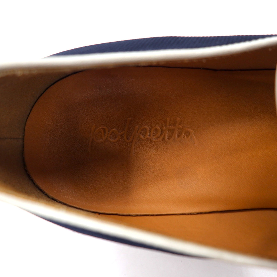 polpetta slip-on loafers, 26.5cm, navy, canvas, tassel embroidery, TROMPE