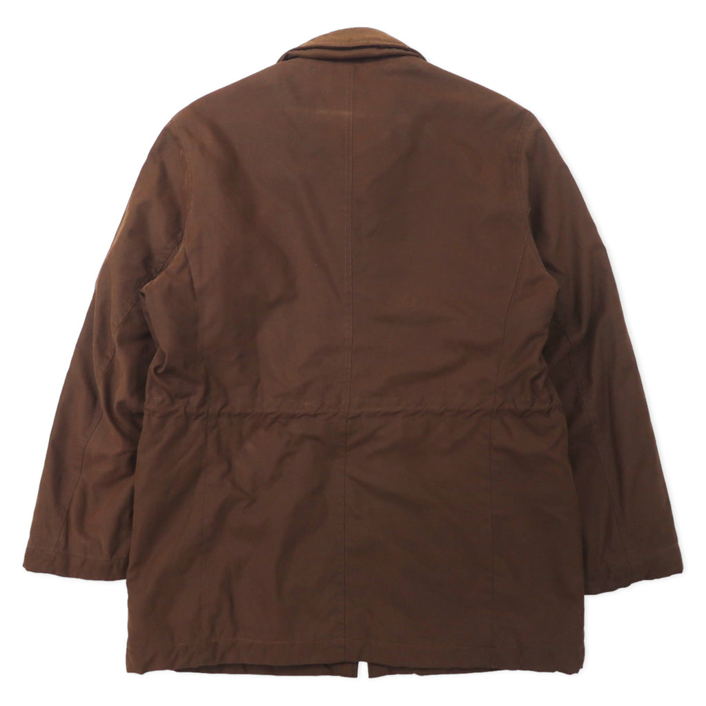 HUNTING WORLD Field Jacket 40 Brown Polyester Filling Quilted Liner Drawcord riri Zip Made in Italy
