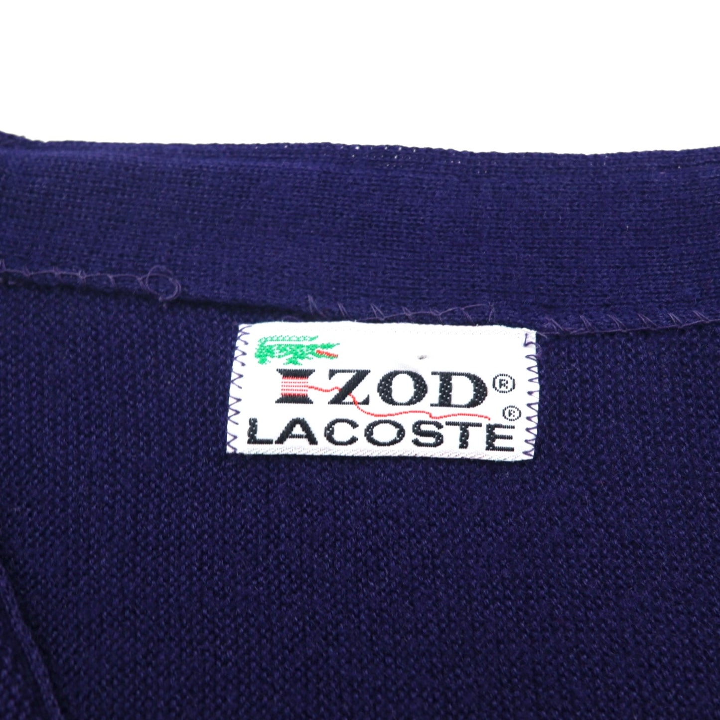 IZOD LACOSTE 70s Knit Cardigan with Spool Tag, Size Small, Navy, Acrylic, Short Length