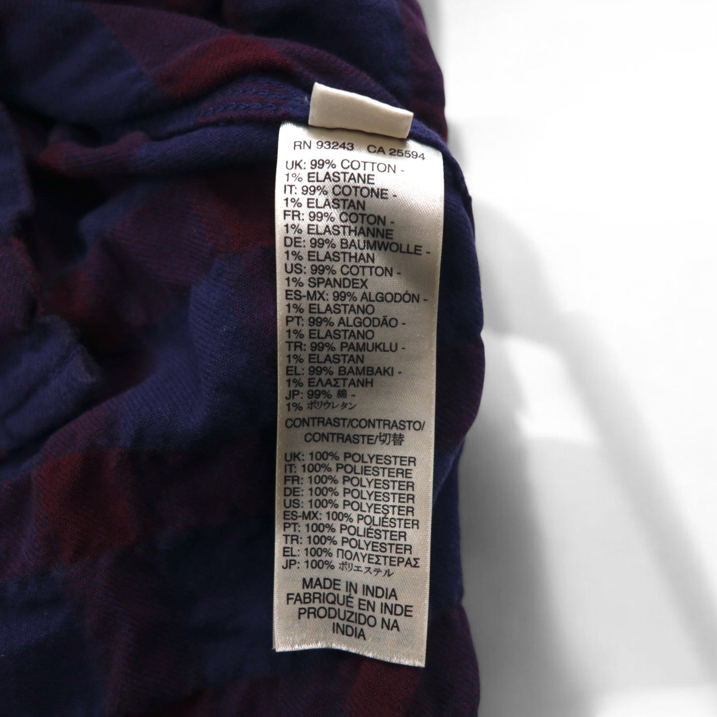 DIESEL Cut-off Grunge Check Shirt M Navy Purple Distressed