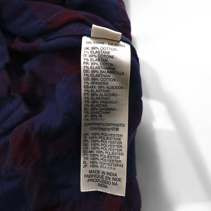 DIESEL Cut-off Grunge Check Shirt M Navy Purple Distressed