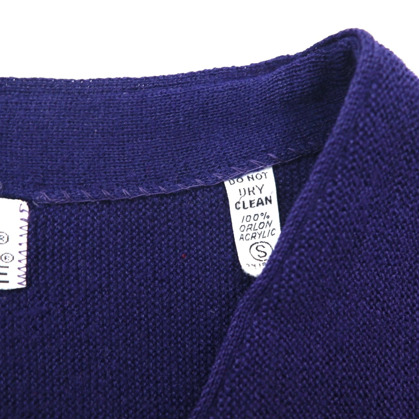 IZOD LACOSTE 70s Knit Cardigan with Spool Tag, Size Small, Navy, Acrylic, Short Length