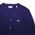 IZOD LACOSTE 70年代 糸巻タグ ニット カーディガン S ネイビー アクリル 短丈