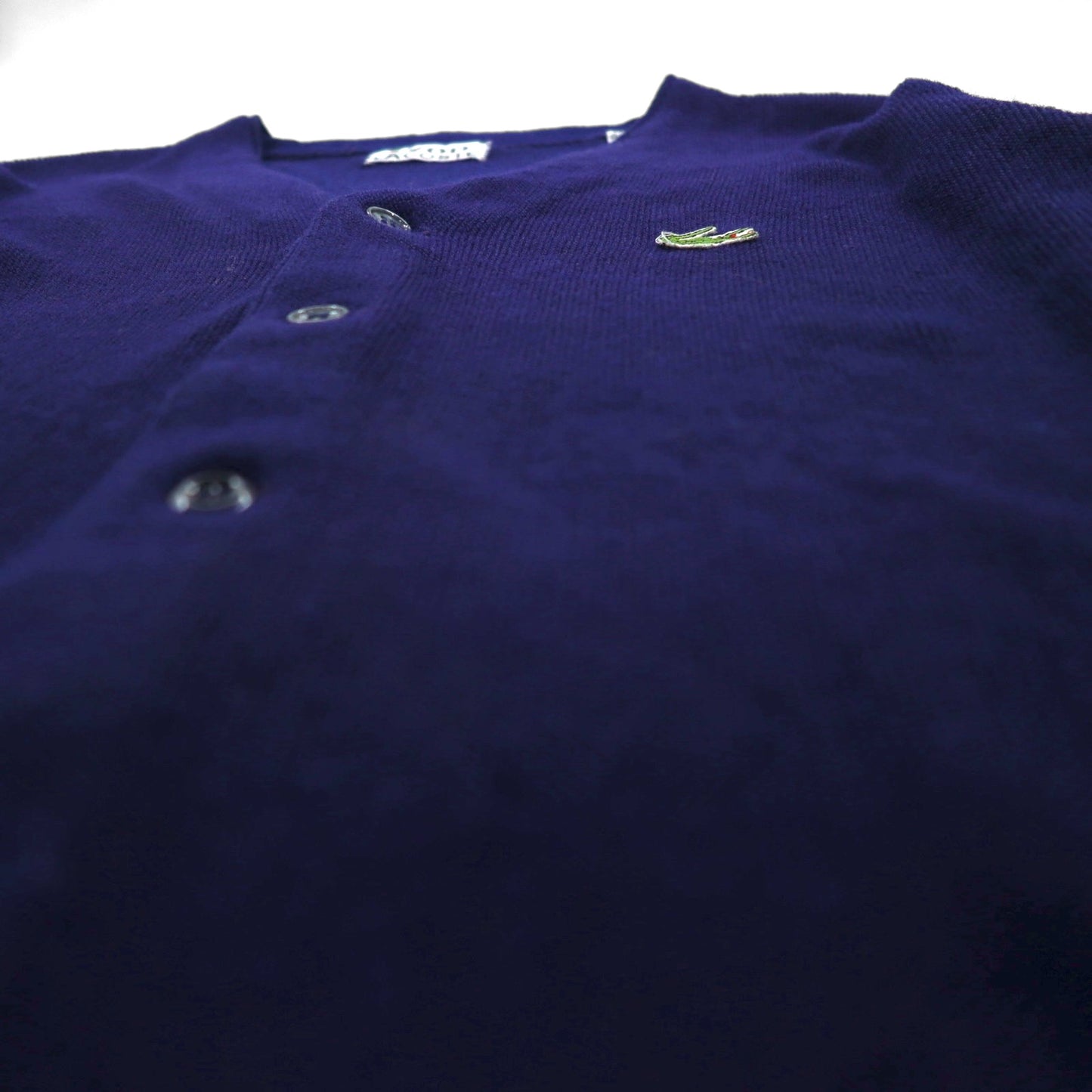 IZOD LACOSTE 70s Knit Cardigan with Spool Tag, Size Small, Navy, Acrylic, Short Length