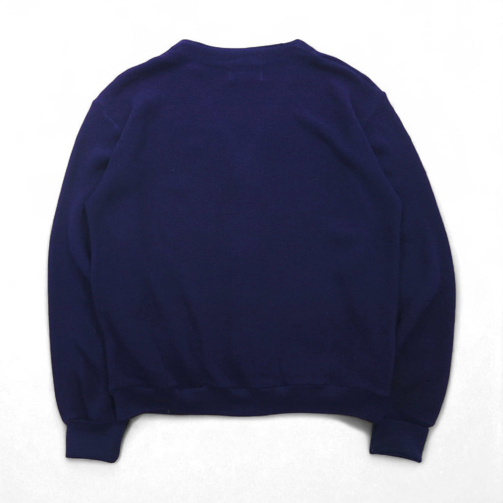 IZOD LACOSTE 70年代 糸巻タグ ニット カーディガン S ネイビー アクリル 短丈