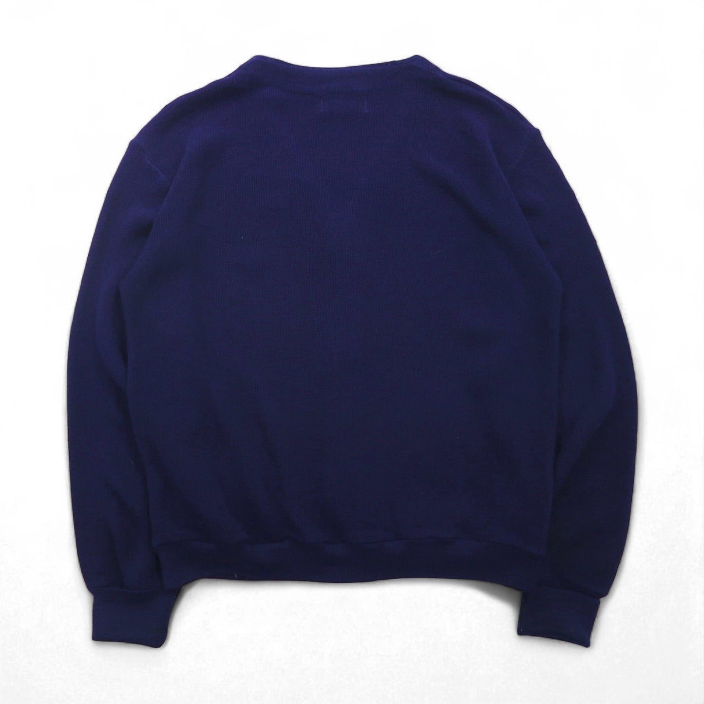 IZOD LACOSTE 70s Knit Cardigan with Spool Tag, Size Small, Navy, Acrylic, Short Length