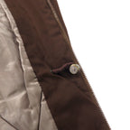 HUNTING WORLD Field Jacket 40 Brown Polyester Filling Quilted Liner Drawcord riri Zip Made in Italy