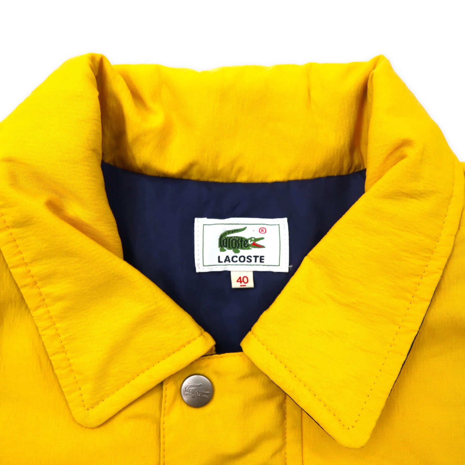 LACOSTE 90's Puffer Coat 40 Yellow Nylon Footwear Draw Cord – 日本