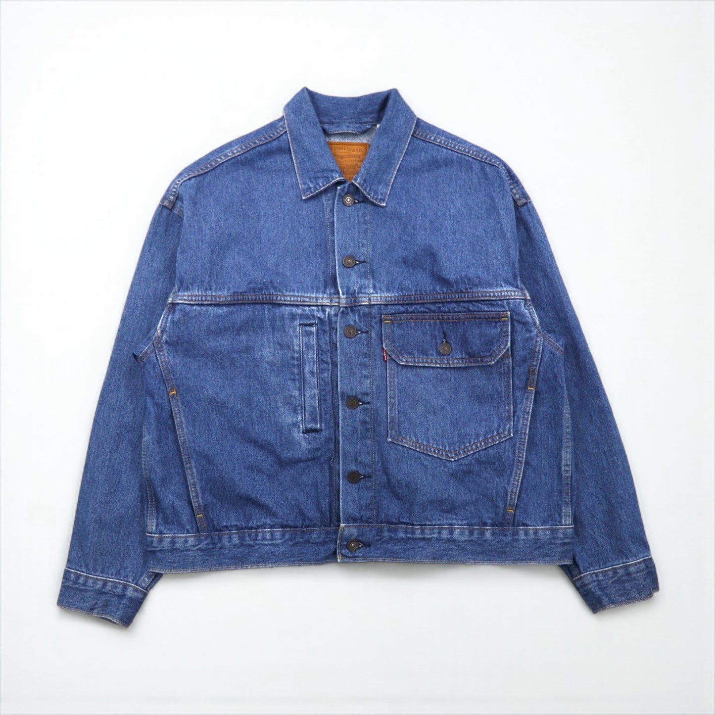 Levi's PREMIUM 1st Type Big E Denim Trucker Jacket, Stay Loose, Size Small, Indigo, A0638-0000