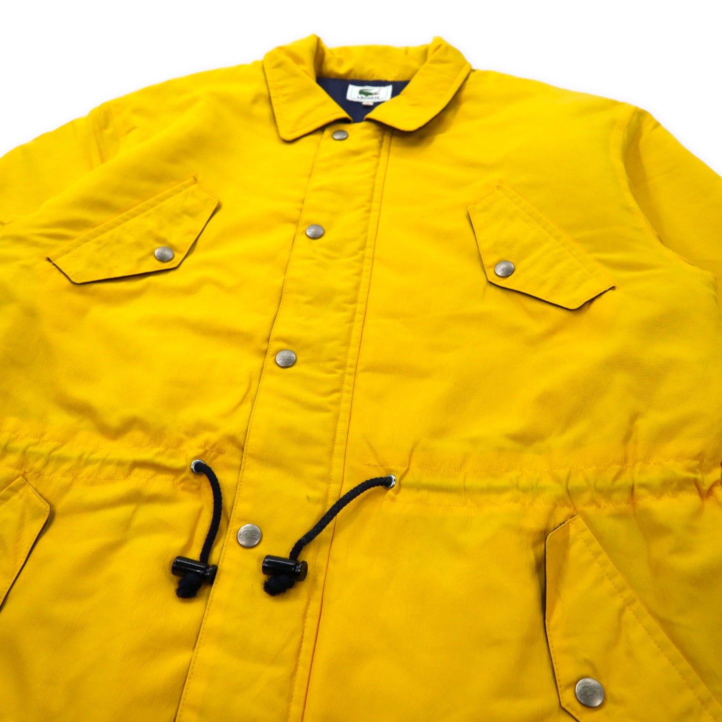 LACOSTE 90's Puffer Coat 40 Yellow Nylon Footwear Draw Cord – 日本