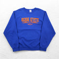 JERZEES 90年代 カレッジプリント スウェット XL ブルー 裏起毛 NCAA フットボール BOISE STATE BRONCOS ホンジュラス製