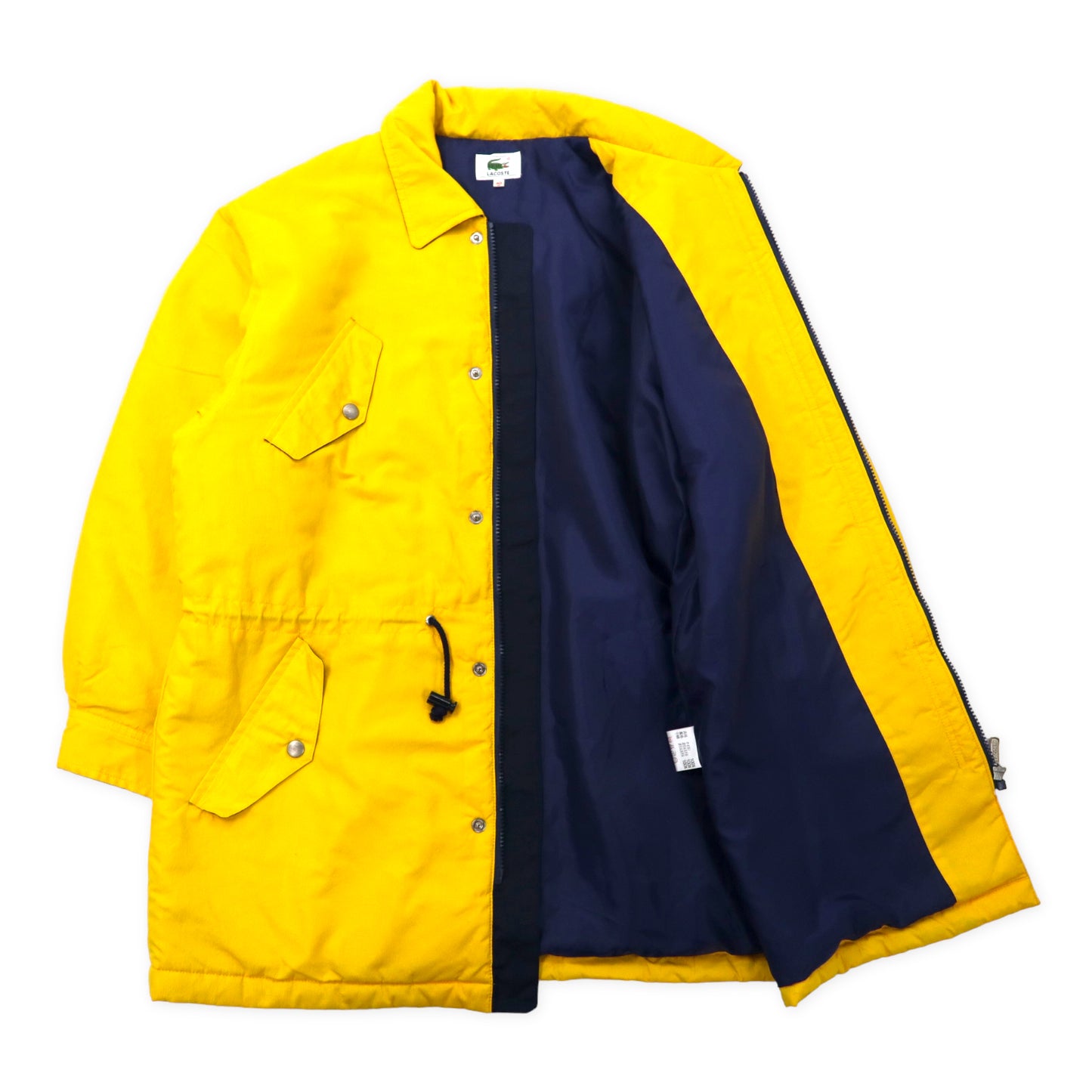 LACOSTE 90's Puffer Coat 40 Yellow Nylon Footwear Draw Cord – 日本