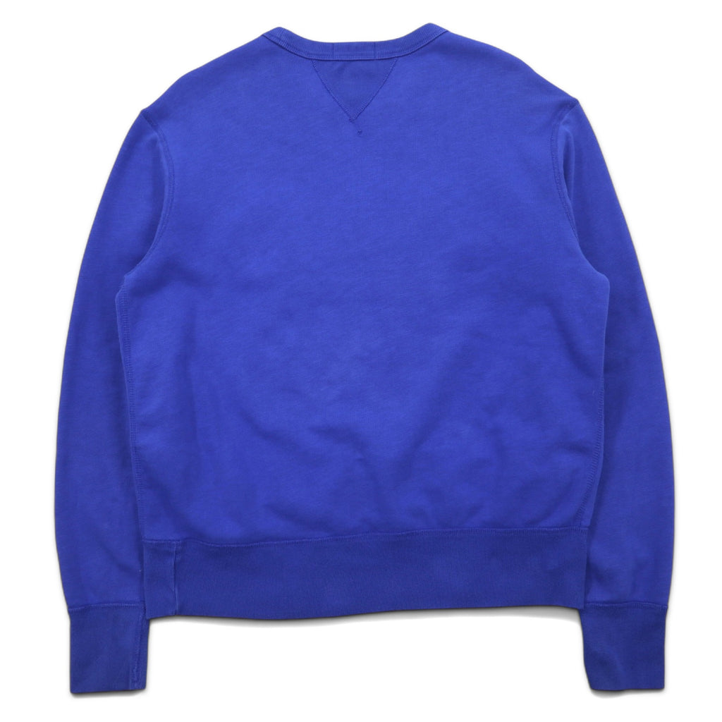 POLO RALPH LAUREN Logo 1967 Patch Sweatshirt L Blue Cotton Fleece Lining