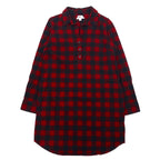 日本然リトテ-古着オンライン-L.L.Bean リラックスフィット フランネルシャツ ワンピース S レッド ブラック コットン スリランカ製-L.L.Bean Relaxed Fit Flannel Shirt Dress S Red Black Cotton Sri Lanka Made