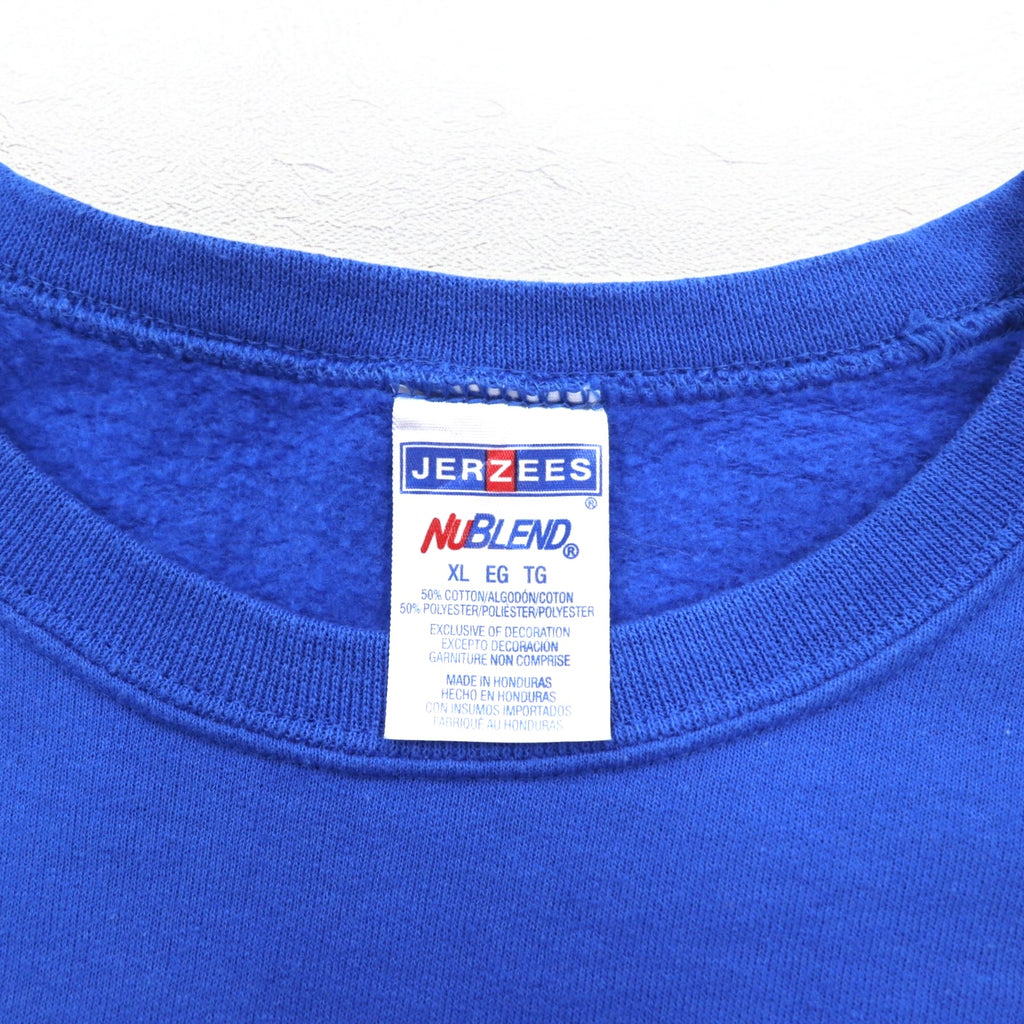 JERZEES 90年代 カレッジプリント スウェット XL ブルー 裏起毛 NCAA フットボール BOISE STATE BRONCOS ホンジュラス製