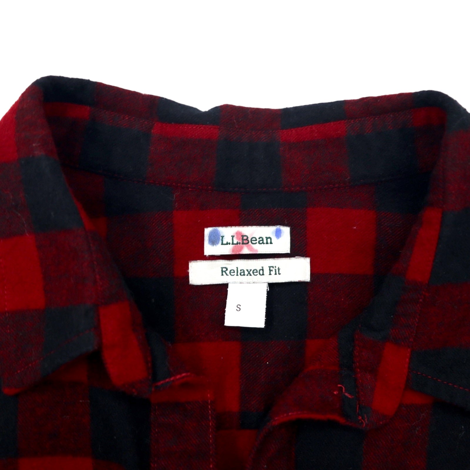 LLBean Relaxed Fit Flannel Shirt Dress, S, Red, Black, Cotton, Made in Sri Lanka