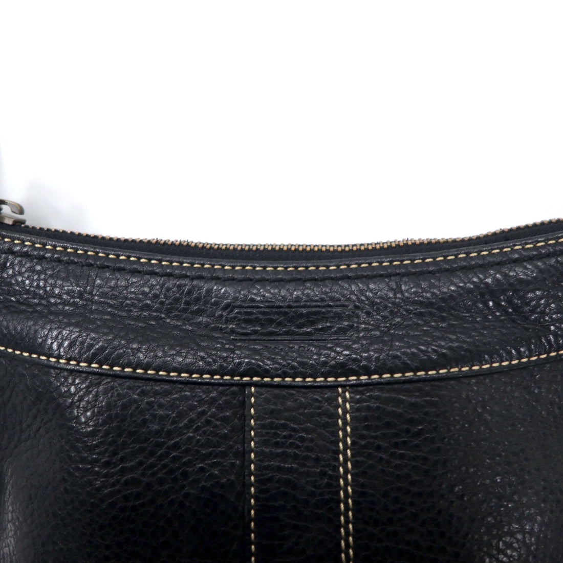 COACH Duffle Leather Crossbody Shoulder Bag Black Stitch 10398