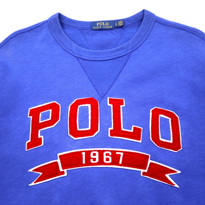 POLO RALPH LAUREN ロゴ 1967 ワッペン スウェット L ブルー コットン 裏起毛