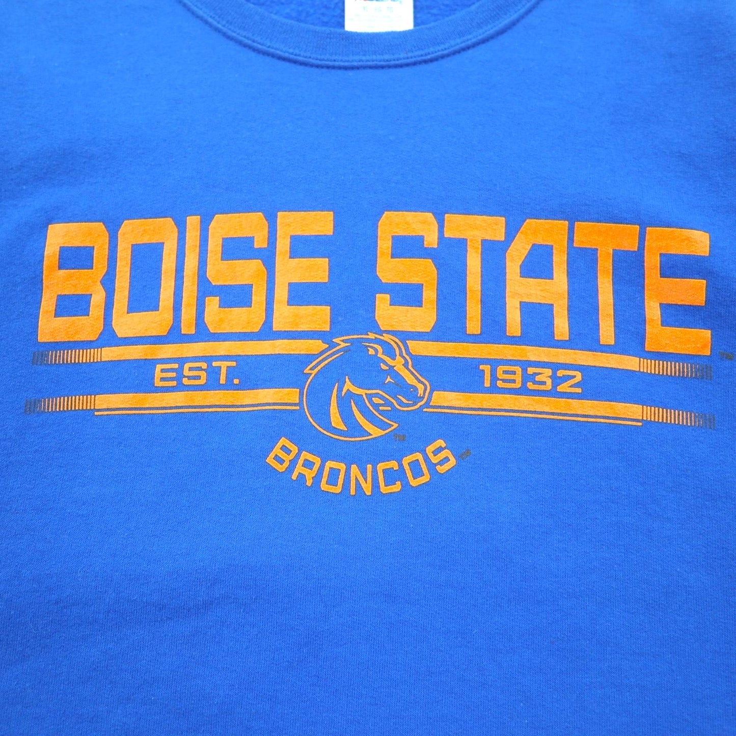 JERZEES 90年代 カレッジプリント スウェット XL ブルー 裏起毛 NCAA フットボール BOISE STATE BRONCOS ホンジュラス製