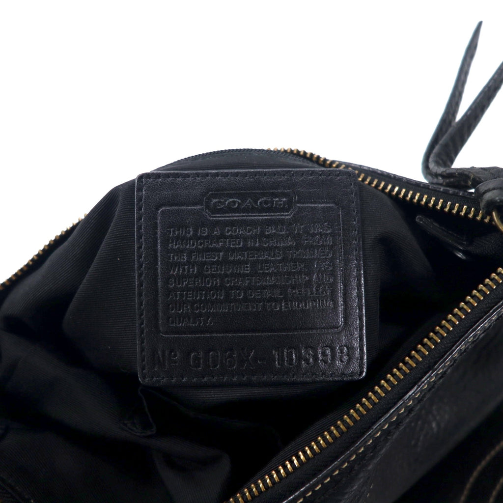 COACH Duffle Leather Crossbody Shoulder Bag Black Stitch 10398