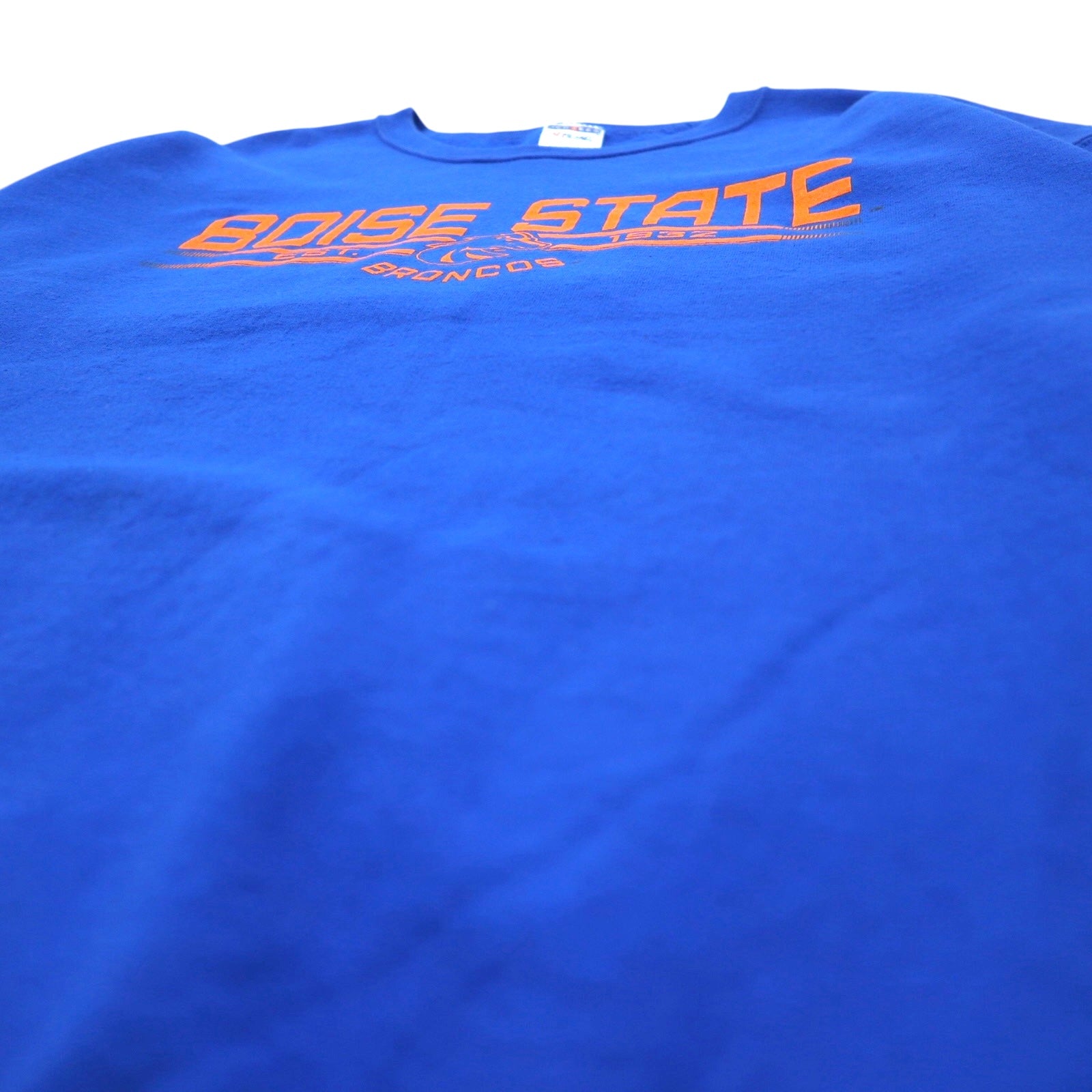 JERZEES 90年代 カレッジプリント スウェット XL ブルー 裏起毛 NCAA フットボール BOISE STATE BRONCOS ホンジュラス製