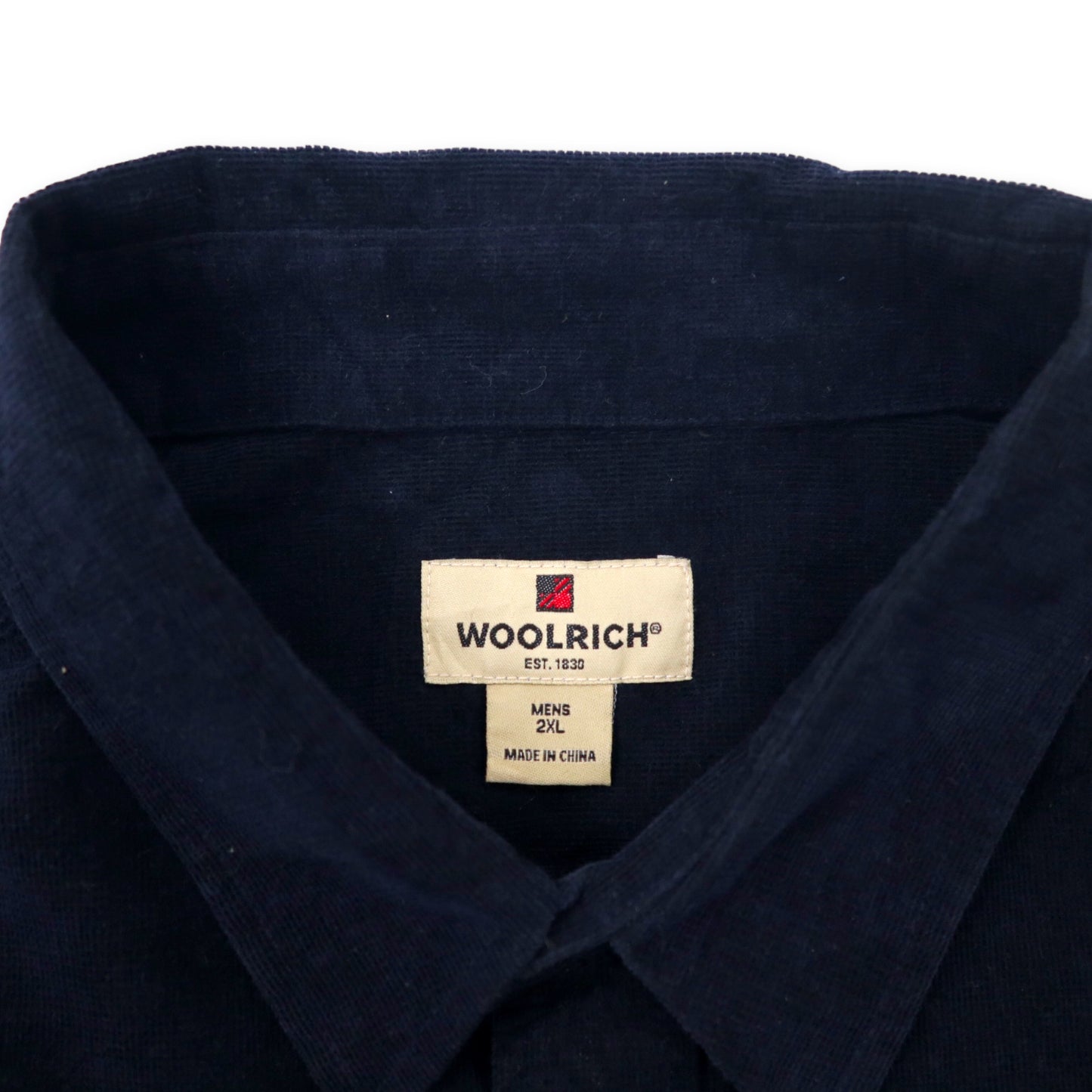 WOOLRICH コーデュロイ ワークシャツ 2XL ネイビー コットン ビッグサイズ