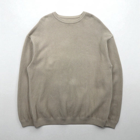 crepuscule モスステッチ プルオーバー ニット セーター 鹿の子 M ベージュ MOSS STITCH P/O ビッグサイズ 1901-001