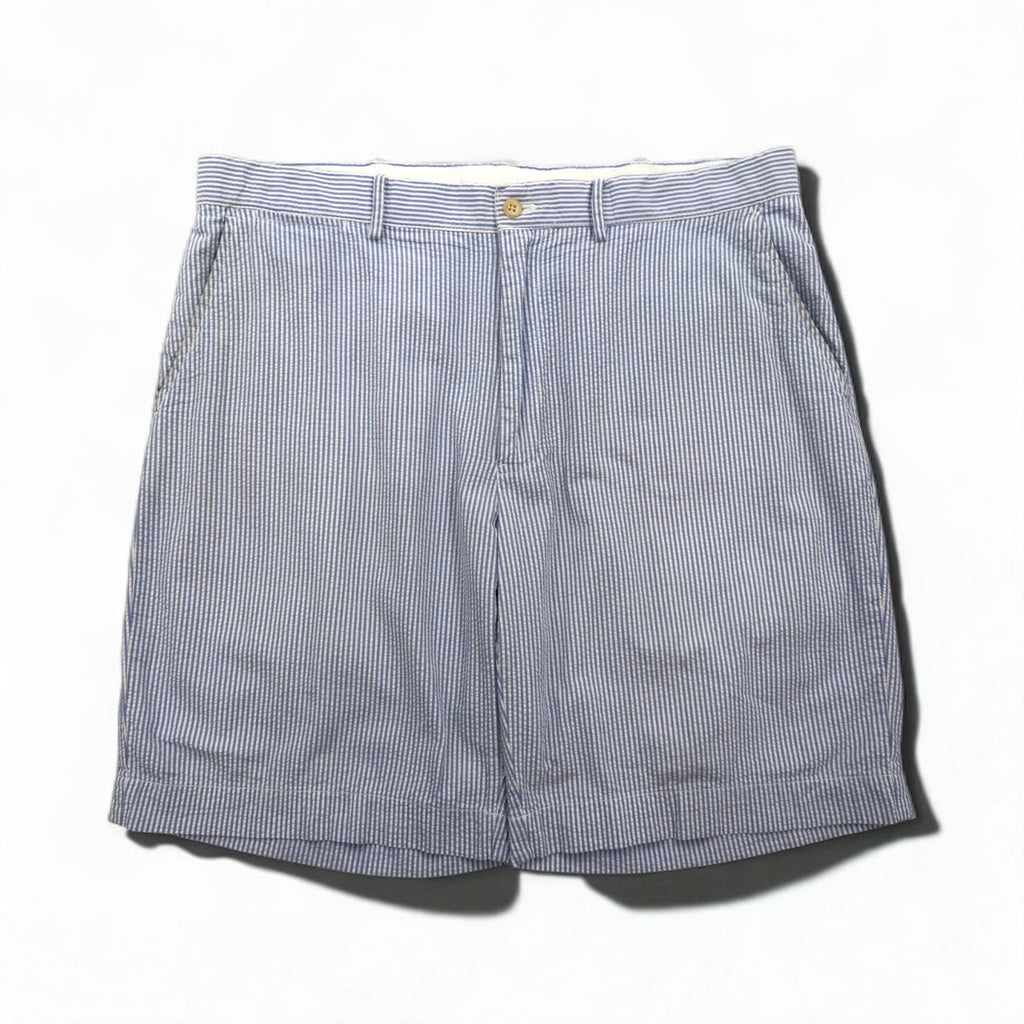 Polo by Ralph Lauren 90年代 シアサッカー ショートパンツ ハーフパンツ L ブルー ホワイト ストライプ スリランカ製
