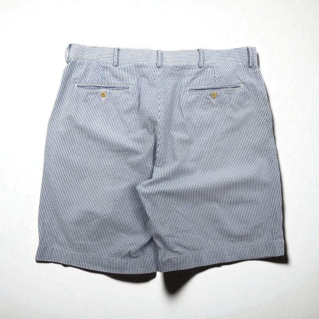 Polo by Ralph Lauren 90年代 シアサッカー ショートパンツ ハーフパンツ L ブルー ホワイト ストライプ スリランカ製