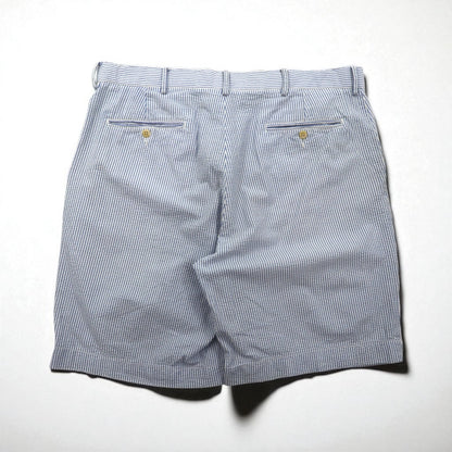 Polo by Ralph Lauren 90年代 シアサッカー ショートパンツ ハーフパンツ L ブルー ホワイト ストライプ スリランカ製