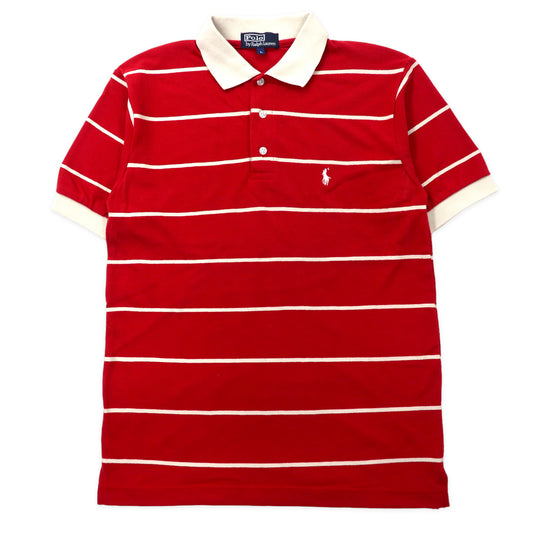 Polo by Ralph Lauren ボーダー ポロシャツ L レッド コットン スモールポニー刺繍