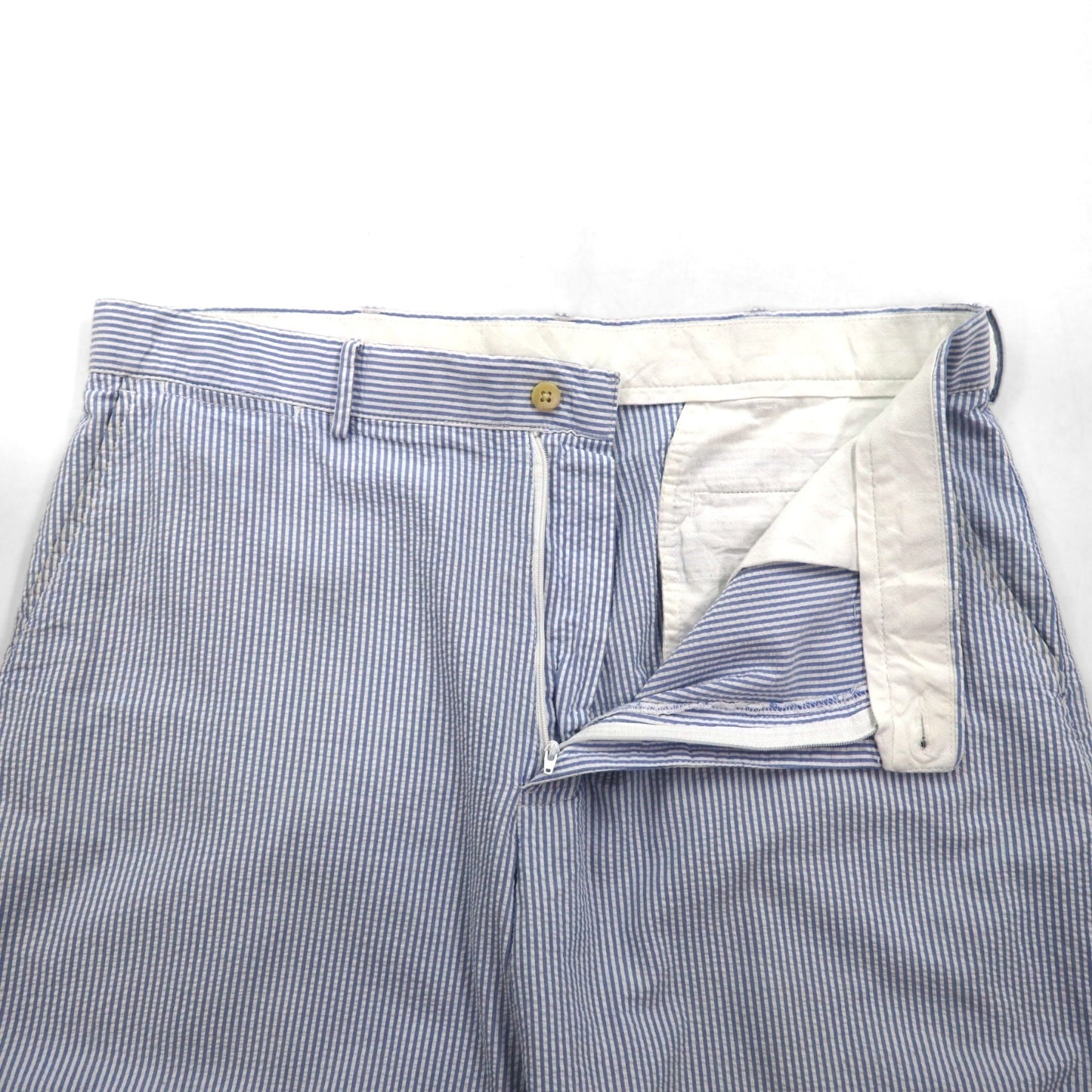 Polo by Ralph Lauren 90年代 シアサッカー ショートパンツ ハーフパンツ L ブルー ホワイト ストライプ スリランカ製