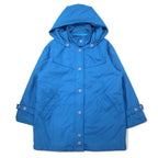 日本然リトテ-古着オンライン-LONDON FOG インサレーション ステンカラーコート 10 ブルー ポリエステル 中綿 フード着脱式-LONDON FOG Puffer Coat 10 Blue Polyester Filling Hoodie detachable