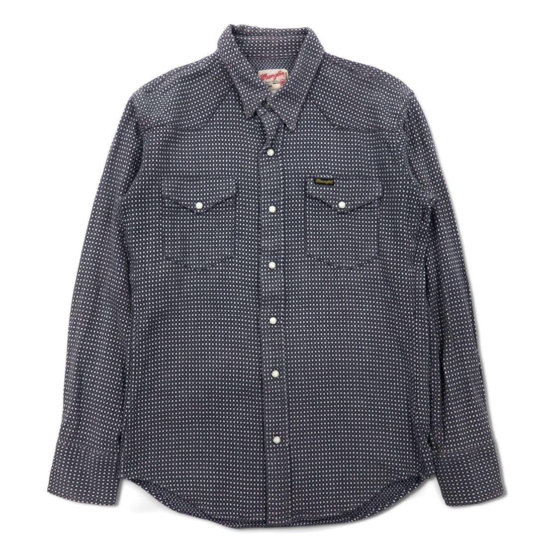 Wrangler 90s All-Over Print Western Shirt, Medium, Grey, Cotton, Front Pocket