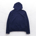 POLO RALPH LAUREN Pony Print Pullover Hoodie M Navy Fleece Lining Side Pockets