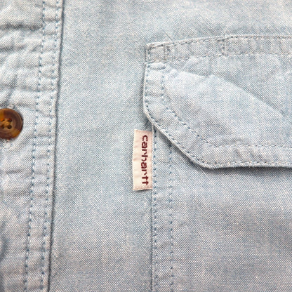 carhartt ボタンダウン ワークシャツ シャンブレー シャツ XL インディゴ ダブルポケット FORT L/S CHAMBRAY SHIRT S202 RELAXED FIT