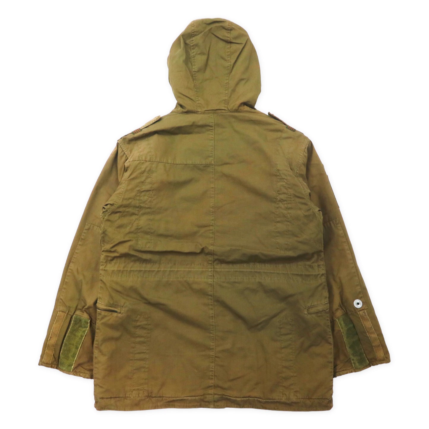 55DSL (DIESEL) Parachute jacket MOD PARKA L khaki cotton lip stop QUILTED  liner draw code