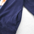 POLO RALPH LAUREN Pony Print Pullover Hoodie M Navy Fleece Lining Side Pockets