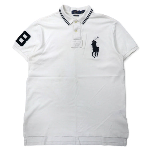 日本然リトテ-古着オンライン-POLO RALPH LAUREN ビッグポニー ポロシャツ L ホワイト コットン CUSTOM FIT-POLO RALPH LAUREN Big Pony Polo Shirt L White Cotton CUSTOM FIT