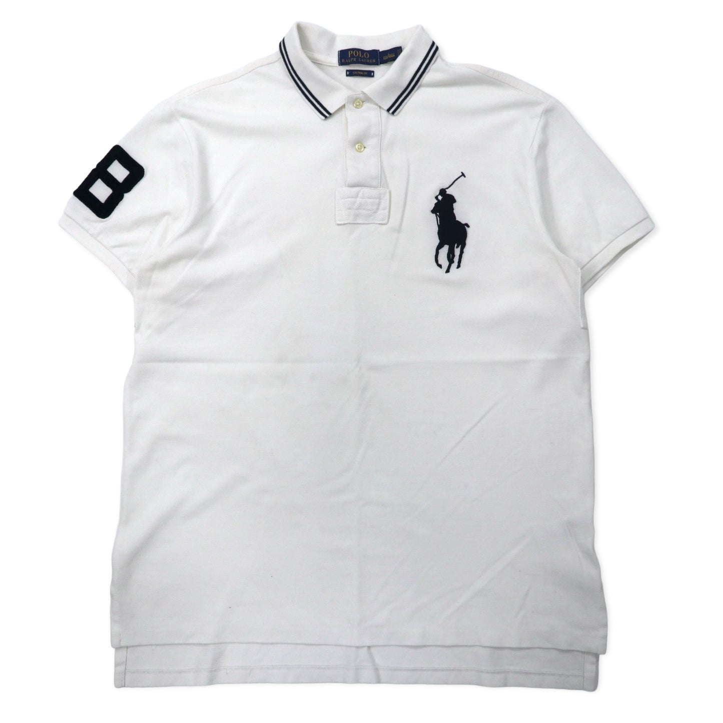 POLO RALPH LAUREN ビッグポニー ポロシャツ L ホワイト コットン CUSTOM FIT