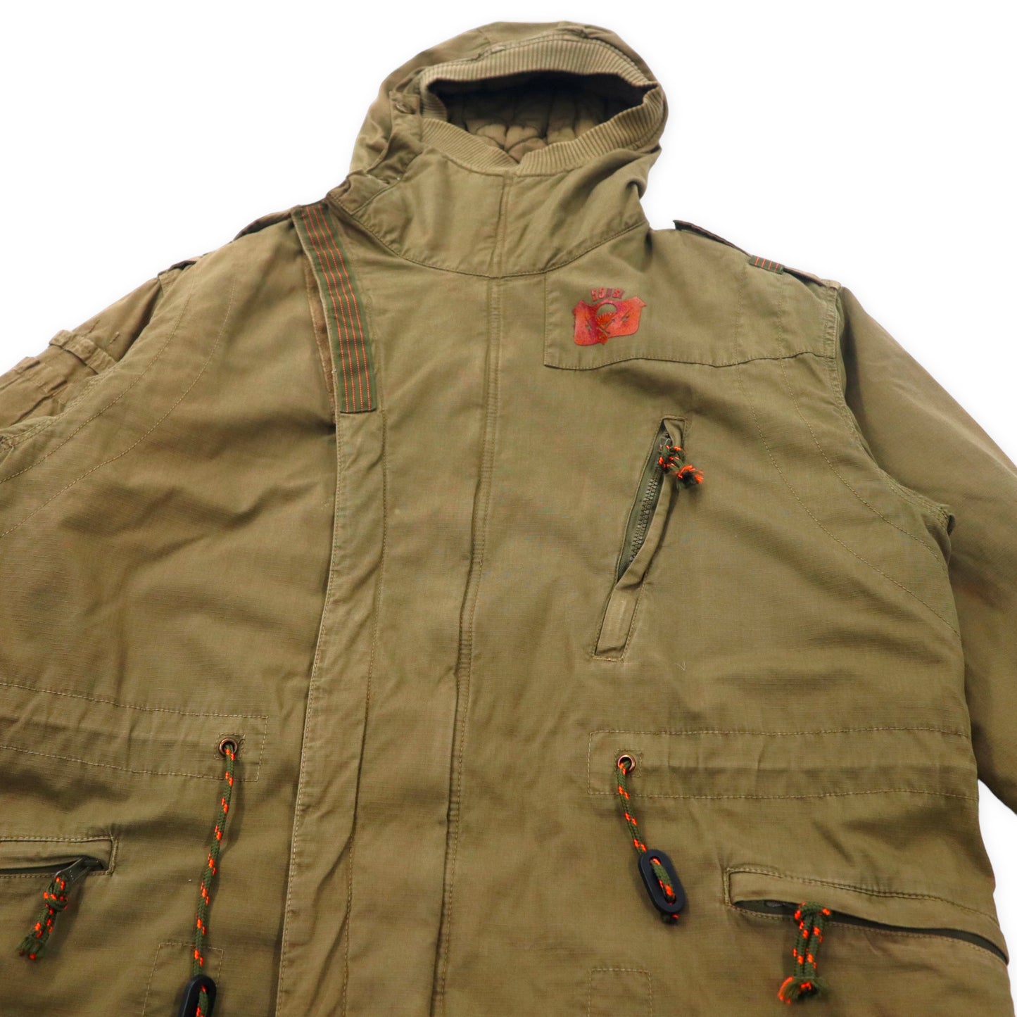 55DSL (DIESEL) Parachute jacket MOD PARKA L khaki cotton lip stop