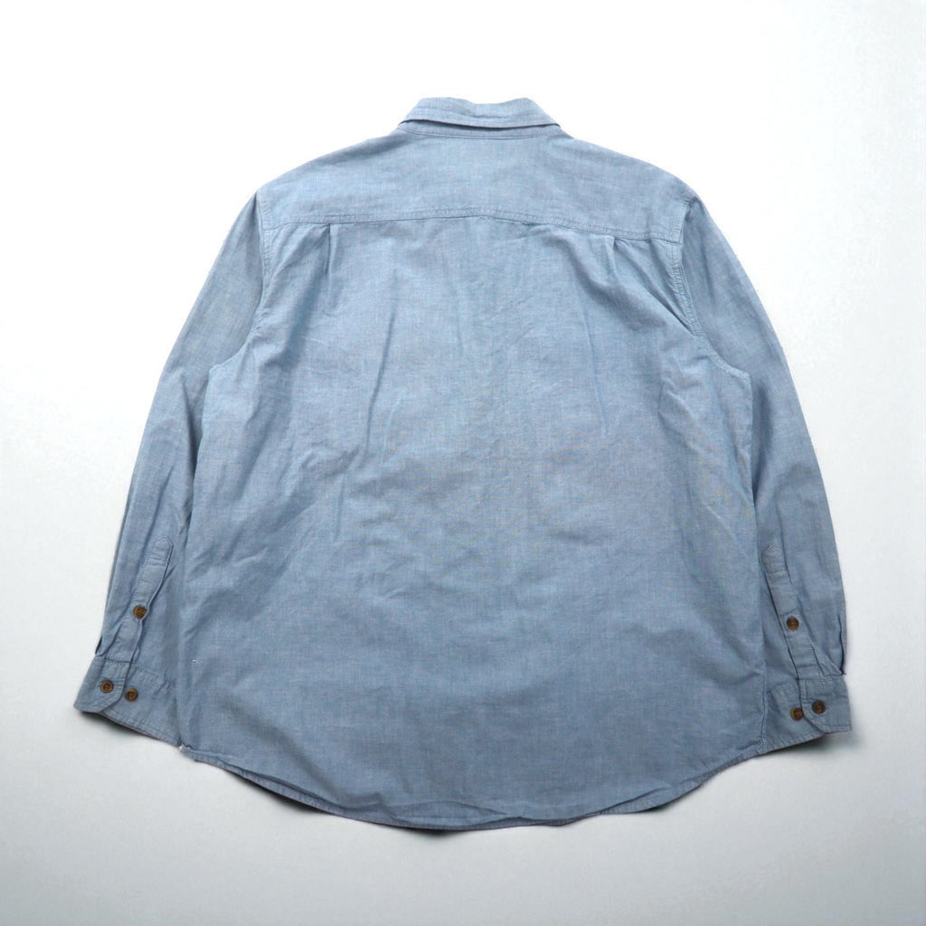 Carhartt Chambray Button-Down Work Shirt, XL, Indigo, Double Pocket, FORT L/S CHAMBRAY SHIRT S202, Relaxed Fit