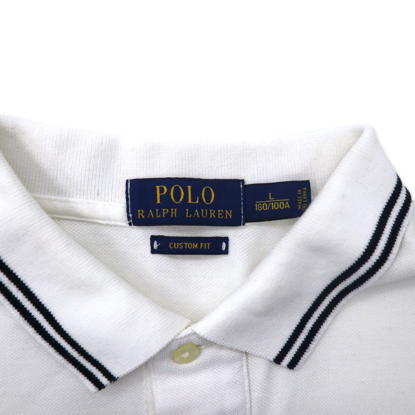 POLO RALPH LAUREN ビッグポニー ポロシャツ L ホワイト コットン CUSTOM FIT