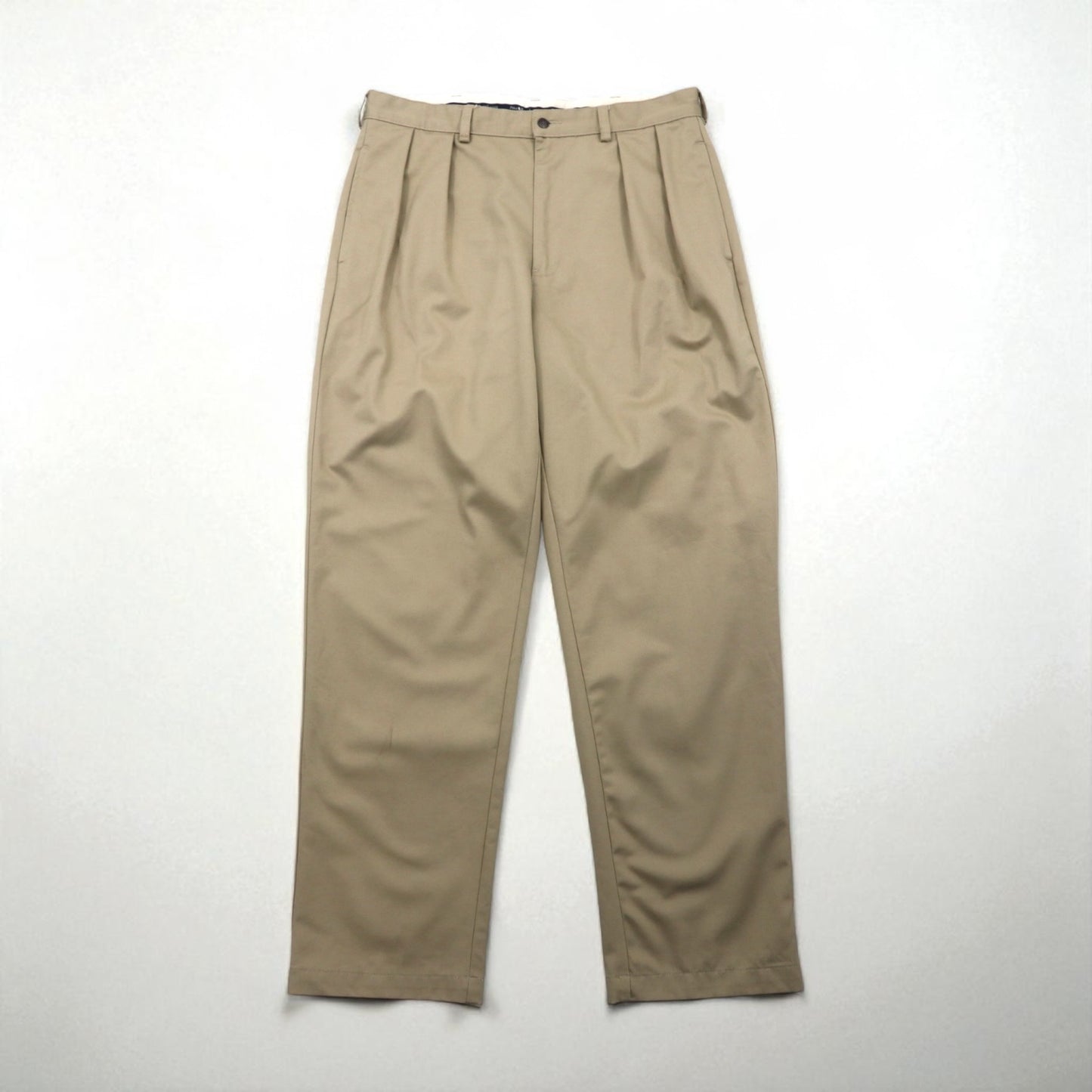 Polo Ralph Lauren 90年代 ポロチノ 2タック ワイド チノパンツ ワークパンツ L ベージュ ANDREW PANT プリーツ