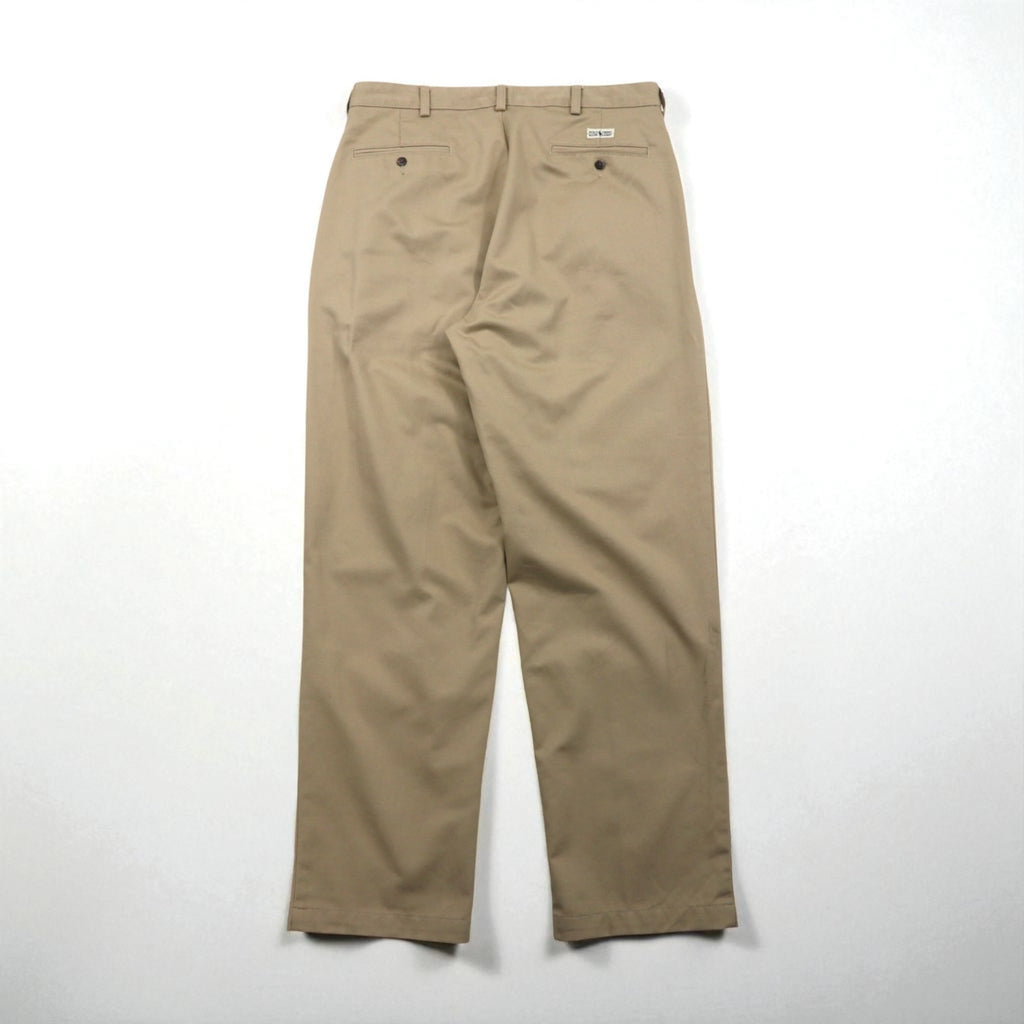 Polo Ralph Lauren 90年代 ポロチノ 2タック ワイド チノパンツ ワークパンツ L ベージュ ANDREW PANT プリーツ