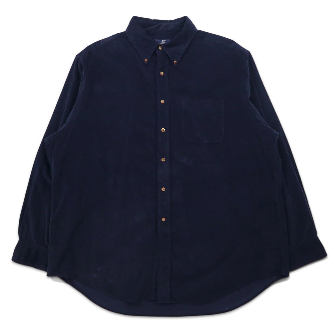 日本然リトテ-古着オンライン-346 BROOKS BROTHERS コーデュロイ ボタンダウンシャツ XL ネイビー コットン-