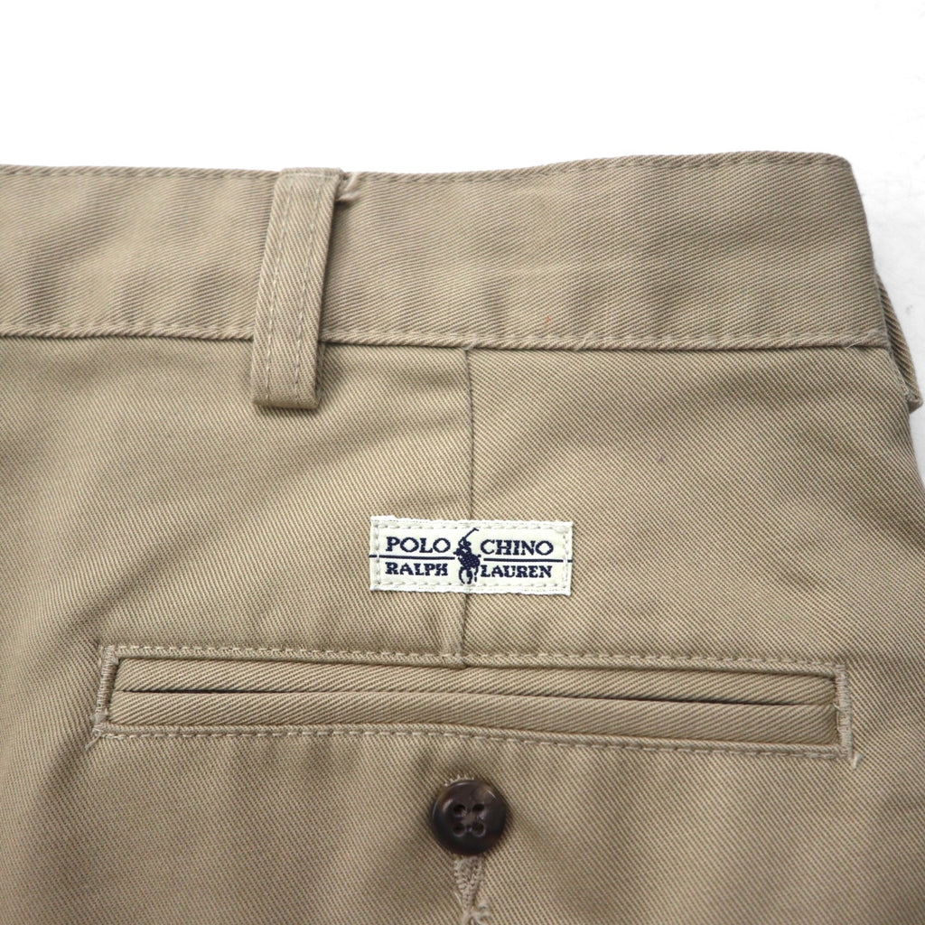 Polo Ralph Lauren 90年代 ポロチノ 2タック ワイド チノパンツ ワークパンツ L ベージュ ANDREW PANT プリーツ