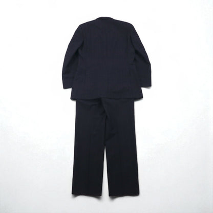 BURBERRY 日本製 ピークドラペル ダブル ブレザー セットアップ スーツ M ウール モヘア ストライプ WOOL＆MOHAIR